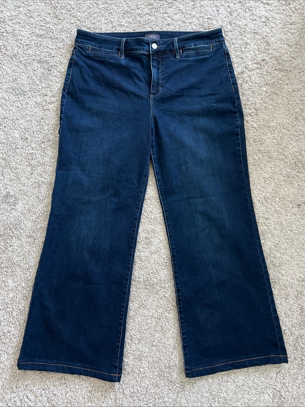 NYDJ Dark Blue Women’s Wide-Leg flared jeans Teresa Style Lift & Tuck Technology